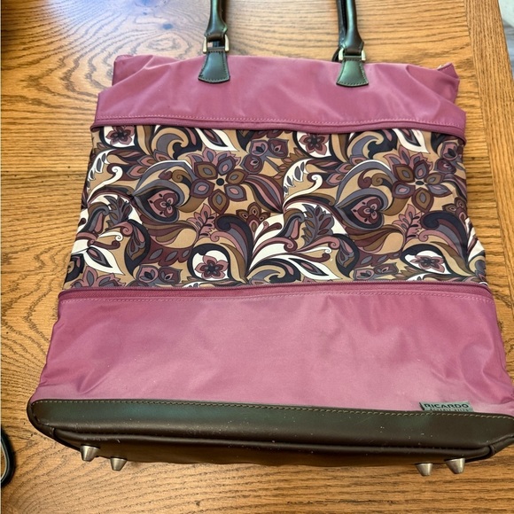 Ricardo Beverly Hills Drop Bottom Footed Carry On Bag Purple 18"T RARE - Picture 9 of 11